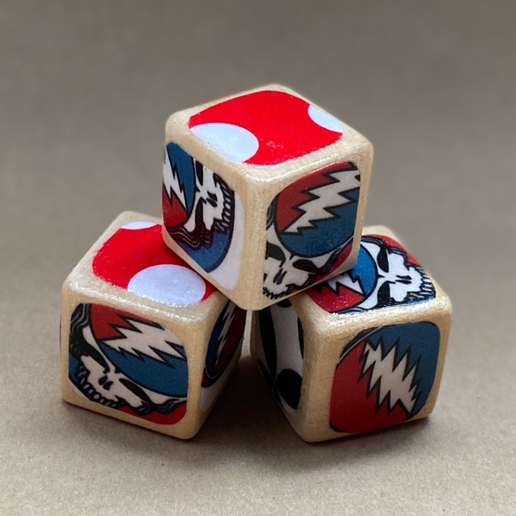 Set of 3 decorative 1.5 inch Grateful Dead Blocks - Picture 2 of 4